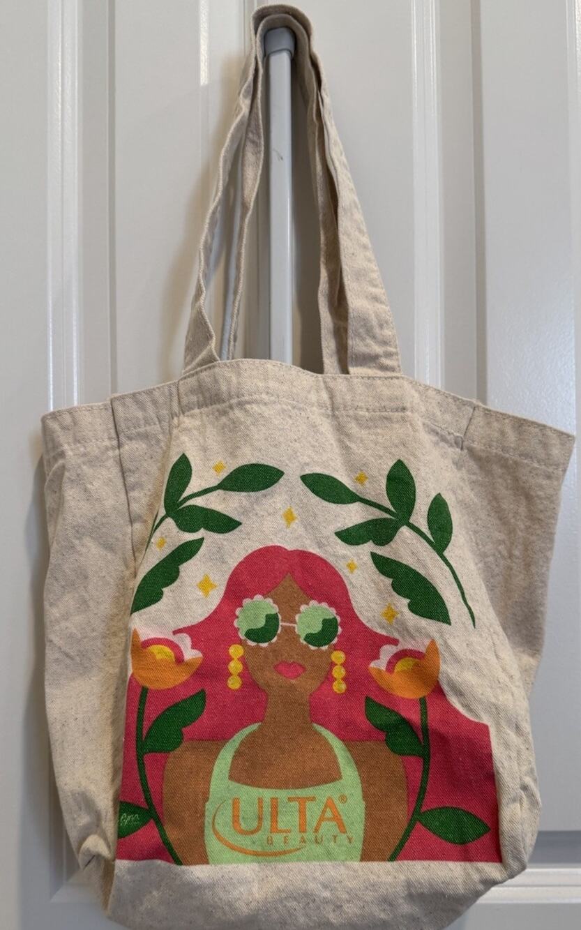Ulta Beauty Canvas Tote Bag Recycled Cotton Reusable Shopping Beach Market